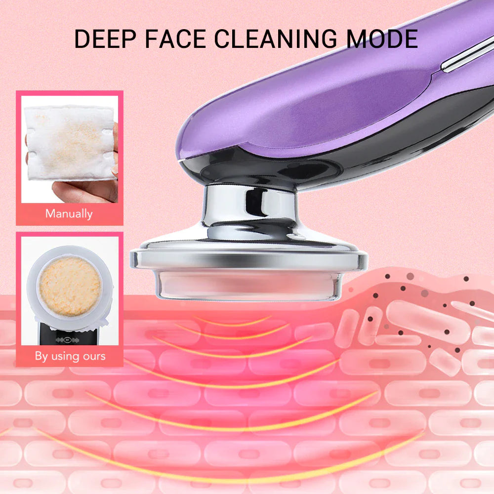 7-in-1 EMS RF Microcurrent Facial Rejuvenation Device with Light Therapy for Anti-Aging and Wrinkle Reduction